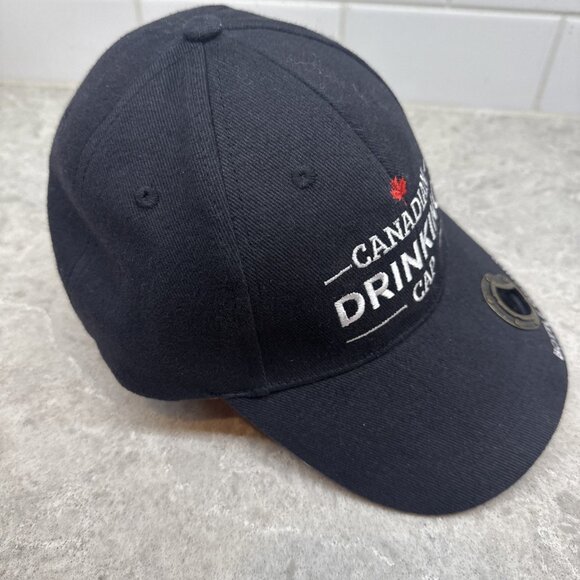Canadian Drinking Cap Baseball Hat With Bottle Opener Adjustable Strap Navy - Picture 3 of 5